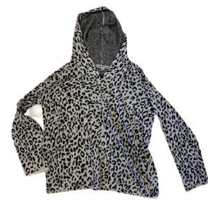 Knit Cheetah Print Hoodie